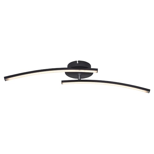 LED Deckenleuchte Modern Tageslicht Deckenleuchte Deckenlampe Wohnzimmer, schwarz-matt, Stab Design, 1x LED 12W 1000Lm 3000-6000K, LxBxH 59x12x11 cm