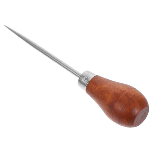 UKCOCO Punzón para Encuadernación de Libros con Mango de Madera, Herramienta de Costura y Bricolaje para Cuero, Multiuso para Manualidades y Reparación, Diseño Ergonómico y Portátil