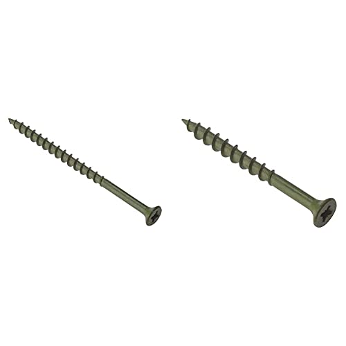ForgeFix Countersunk Decking Screws | 4.5 x 75mm | Green | Box 200 & DS4560 Pozidriv Decking Screw, Box of 200, Green Anti-Corrosion, 1 Box