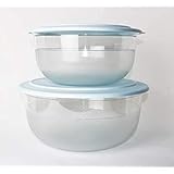  Tafelperle TUPPERWARE Set 6,0L + 3,5L Hellblau/Transparent Servierschüssel, Schüssel + Geschenk 1,2L Kühle Ecke