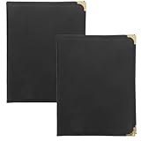 Healeved Portamenús de PVC y Piel Sintética Negro Carpeta Transparente con 3 Páginas para Restaurante Libro de Menús Multiusos para Hoteles y Cafeterías Funda Organizadora para Carta y