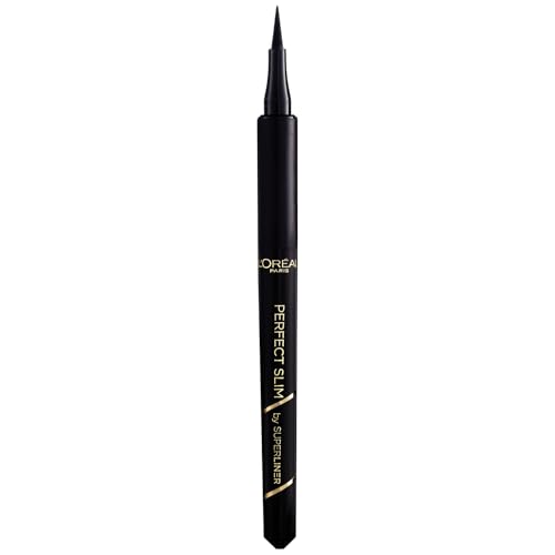 L'Oréal Paris Eyeliner mit präziser Filzspitze für den perfekten Lidstrich und unwiderstehliches Augen Make-up, Super Liner Perfect Slim, Nr. 1 Intense Black (Intensives Schwarz), 1 Stück