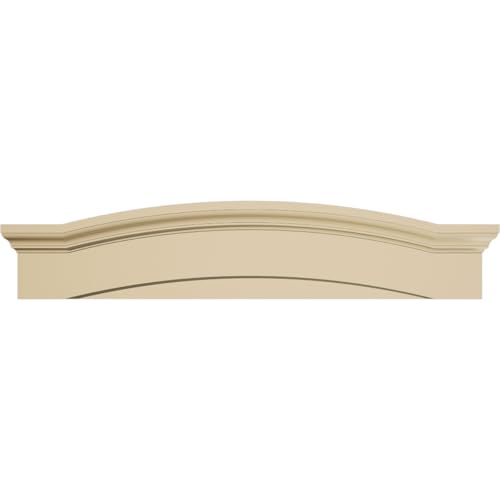 50"W x 10-1/2"H x 3"P Eyebrow Signature Urethane Pediment, Primed Tan