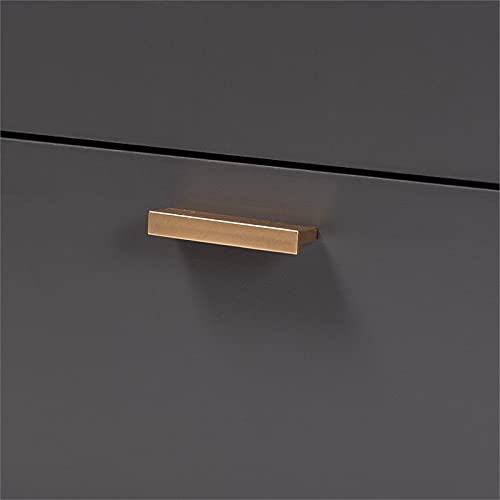 Baxton Studio Kelson Dark Grey And Gold Finished Wood 2-Door Sideboard Buffet #TOP6