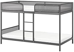 Ikea Tuffing Bunk Bed Frame, Dark Grey 90X200 Cm (35 3/8X78 3/4 Inch), (Base Material: Steel, Epoxy Polyester Powder Coating Fabric: 100 % Polyester) (Single, Painted Finish)