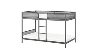 Ikea Tuffing Bunk Bed Frame, Dark Grey 90X200 Cm (35 3/8X78 3/4 Inch), (Base Material: Steel, Epoxy Polyester Powder Coating Fabric: 100 % Polyester) (Single, Painted Finish)