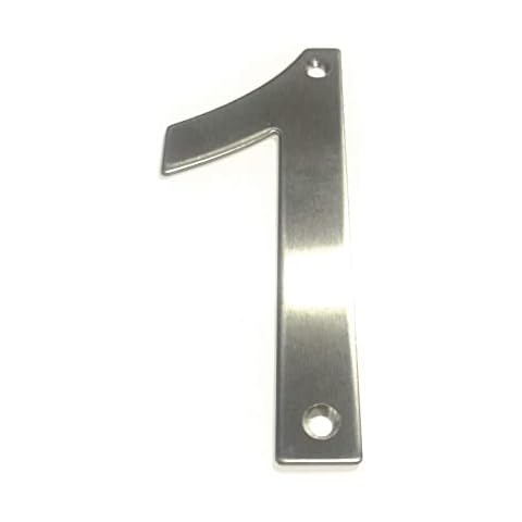Brushed Stainless Steel House Number 1 - 10cm Cover