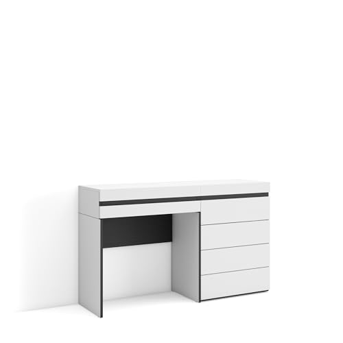 Tavolo da toeletta da Trucco stoccaggio 127x75x35 cm Con cassetto Cassettiera Stile moderno bianco