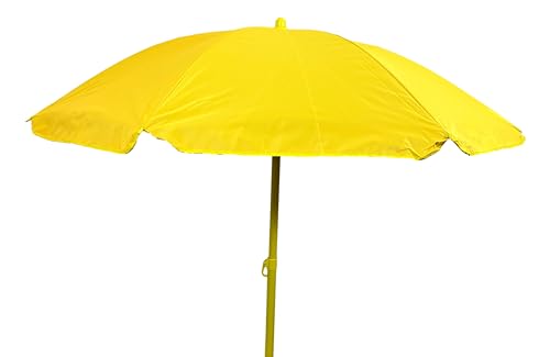 LIFE IS Ombrellone mare da spiaggia 180 cm,8 stecche colorate. Palo 32/35 mm colorato.Tessuto Nylon con spalmatura in argento interna. Giallo