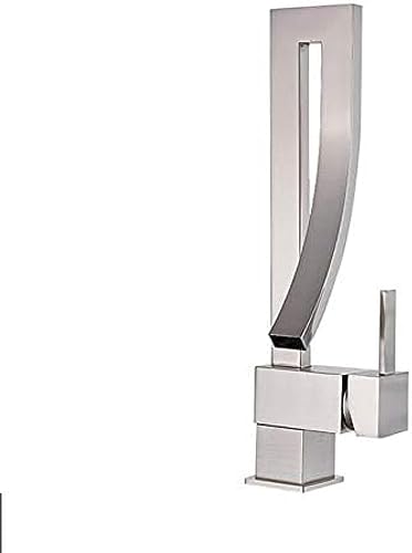 Grifo de baño y cocina en bronce cromado con diseño cuadrado premium