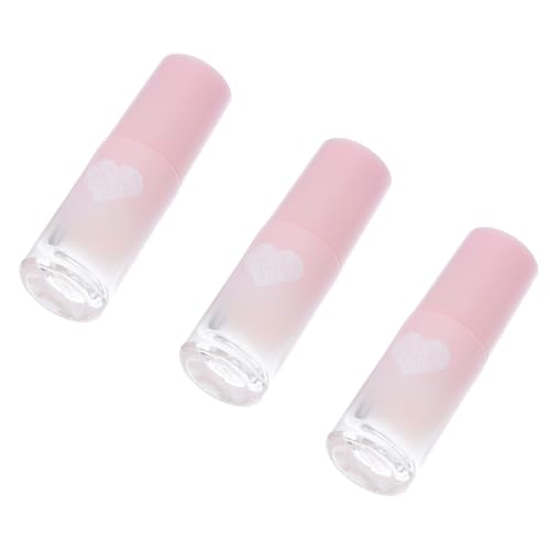 BIUDECO 3 piezas Frascos Portátiles de Vidrio Grueso para Aceites Esenciales y Perfumes Botellitas Vacías Reutilizables sin Logo Diseño Degradado Rosa Capacidad para Viaje y Cuidado