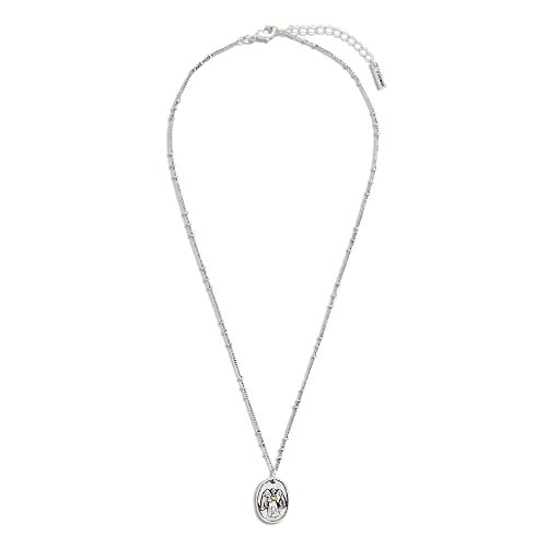 DEMDACO Guardian Angel Wing Heart Silver Gold Plated One Size Brass Metal Charm Necklace2