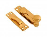 Loquet tourniquet bras coulissant en laiton poli avec vis pour fermeture de meuble x4
