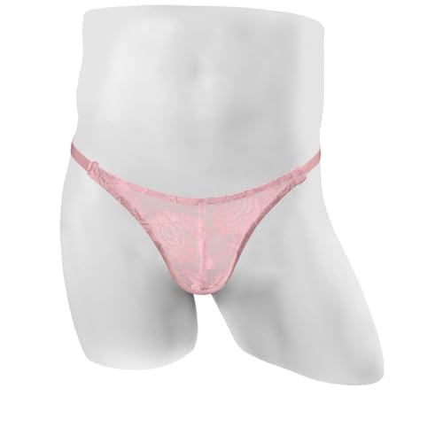 Men's Lace Thongs Sexy Low Rise G-String Thongs Underwear Jock Strap Underpanties2