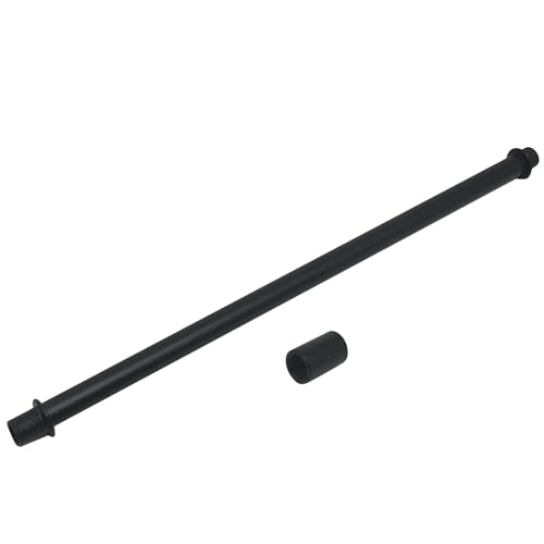 Image of 2pcs Black M10 Straight Pipe Lamp Stem Kit with Connector,Threaded Extension Rod Metal Lamp Parts Replacement,with 2pcs M10 Connector(Length:250mm /9.84 inch)