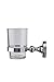 Croydex QM461841 Glue-Fix Worcester Tumbler and Holder, Easy Fit No Drilling No Tools,Silver