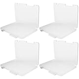 OSALADI 4 Stück Pack Transparente A4 Aufbewahrungsboxen aus Kunststoff mit Deckel Tragbare Organizer für Zeitschriften und Scrapbook Papier für Büro und Wohnbereich