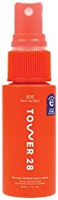 Tower 28 SOS Daily Rescue Facial Spray, TSA-Approved Travel-Size | Soothing and Refreshing pH Balancing Toner | Hypochlorous Acid for Sensitive Skin | 1 Fl Oz