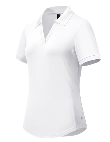 Polo anti UV femme col v extensible pour le sport en plein air