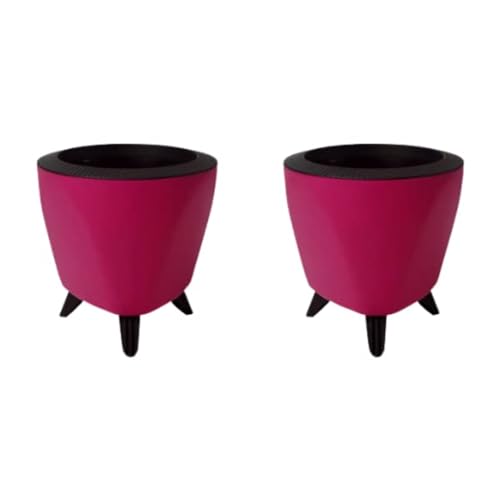 Image of Garden Art Self Watering Pots Planter for Plants - 5.1 Inch, Round, Set of 4(PPLAP) Pink