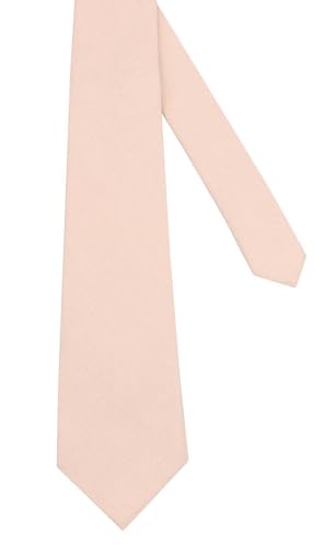 Image of Mens Solid Linen Ties - Regular Width Pattern Necktie for Men