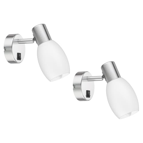 ledscom.de 2 pz. applique LUPI con interruttore, a fiamma singola incl. filamento di candela E14 LED 4,1W 458lm bianco extra-caldo