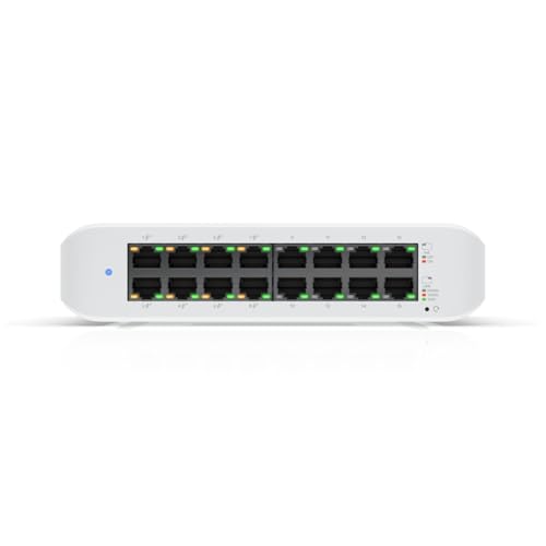Image of Ubiquiti - UniFi Switch (USW-Lite-16-PoE, 16 Gigabit Ethernet Ports, 8 PoE+ Ports, Wall Mounted)