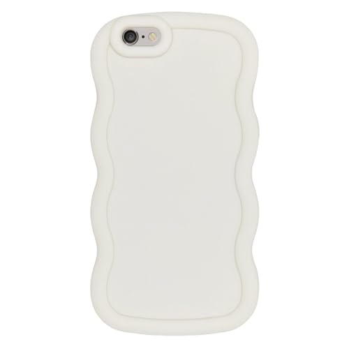 WOGROO Slim Fit Case for iPhone 6 and iPhone 6S 4.7-Inch, Wave Frame, Cute Soft TPU Thin Protective Phone Cover for Women, Creamy White