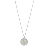 Der versilberte Coin-Anhänger verfügt über eine exklusive seidenmatte Oberfläche und einen klaren und stilvollen Look, der zusammen mit den funkelnden Kristallen eine elegante Note verleiht.