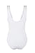 Pink Queen Women's Mesh Spice V-Neck High Cut Pad One-Piece Swimsuit White L