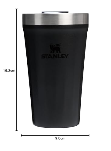 Image of STANLEY Everyday Tumbler 16 oz | Press Fit Drink Through Lid | Beverage, Coffee, and Cocktail Cup | Insulated Stainless Steel Wine Glass | BPA-Free | Black 2.0