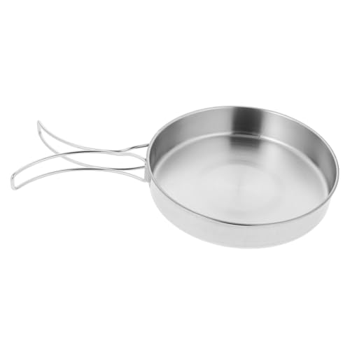 Cabilock Sartén Inoxidable Antiadherente para Cocinar Olla de Camping Ligera y Portátil para Picnic y Senderismo