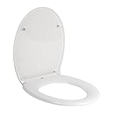 Cofan WC-Deckel | mit Schnellverschlussknopf | ovale Form | Material: Polypropylen | Maße: 44,9 x 37,5 cm
