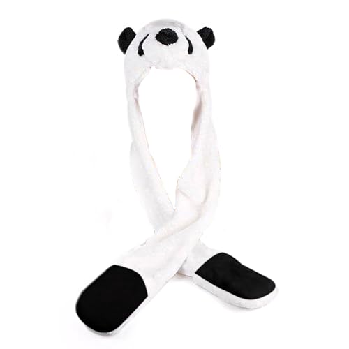 TopTie Panda Faux Fur Cute Animal Ears Hat Mittens Scarf Hood