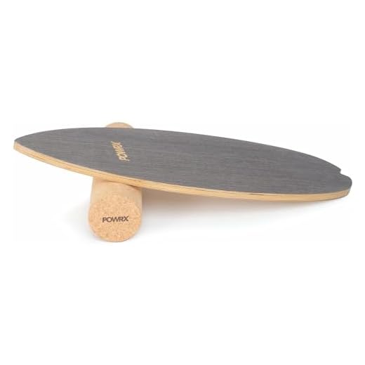 PowrX Surfbrett Holz | Balance Skateboard inkl. Rolle | Koordinationstraining für Surfbrett, Surfboard, Skateboard, Sport Balance Board, Kraft- & Gleichgewichtstrainer Indoor & Outdoor