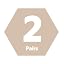 2 Pairs - Light Beige