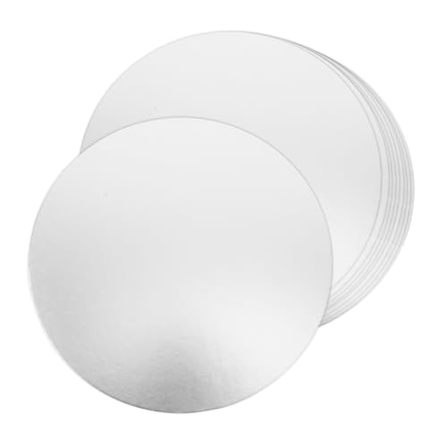 Garneck Versatile 10pcs Cake Display Boards Paper Dessert Plates Round Cake Trays Elegant Serving Trays for Parties