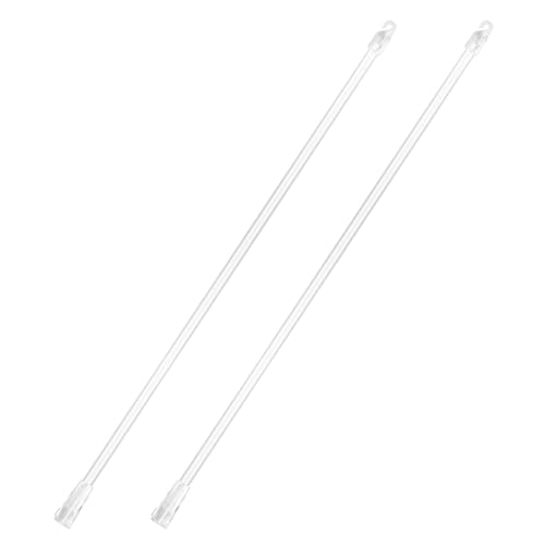 2 Pcs Vertical Blind Replacement Parts - Clear Acrylic Blind Tilt Wand with Hook and Grip (Size: 17inch)