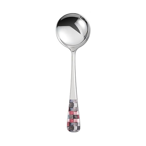 CFFQDQUANB Dinner Spoon, Soup Spoon 1 Pieces Stainless Steel Spoon Dessert Spoons Round Head Spoons Ice Cream Spoons Stirring Spoon for Tea, Dessert, Sugar Dinner Spoon