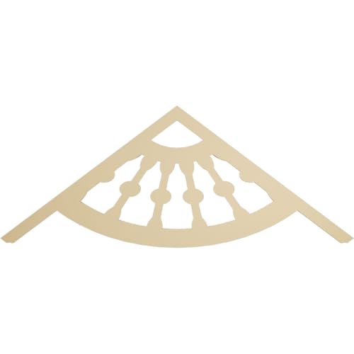 72"W x 27"H x 1 1/2"P (9/12) Pitch Classic Wagon Wheel Signature Urethane Gable Pediment, Primed Tan