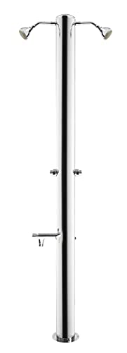 Sined Ducha Doble Exterior Con Pulsadores Temporizados En Acero Inoxidable 316L, Inox