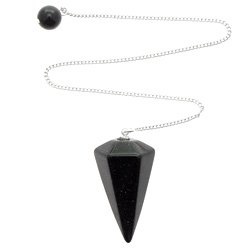 Blue Goldstone Crystal Pendulum