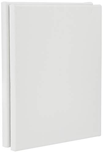 Amazon Brand – Solimo Medium Grain Cotton Stretched Canvas with Wooden Frame, 10 x 12 inch, Set of 2