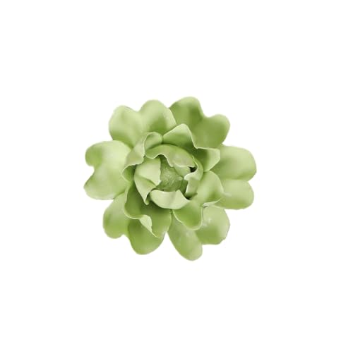 Image of Ceramic Flower Wall Art Decor, Artificial Flower Wall Sculpture,Handmade Ceramic Flowers for Home,Hallway,Living Room, Kitchen,Bathroom (Fruit Green,Luoyang Peony, 3.54 inch)