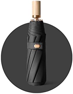 XIAOQIU Retro Umbrella for Business Portable Compact Travel Umbrella with Wood Handle Windproof Folding Umbrella for Men Women (Color : C)
