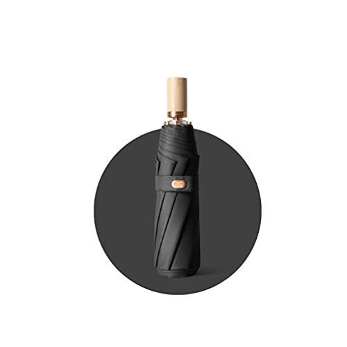 Xiaoqiu Retro Umbrella For Business Portable Compact Travel Umbrella With Wood Handle Windproof Folding Umbrella For Men Women (Color : C) #TOP23