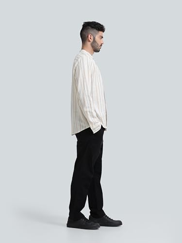Image of StitchX Men's Full Sleeve Mandarin Collar Jacquard Shirt