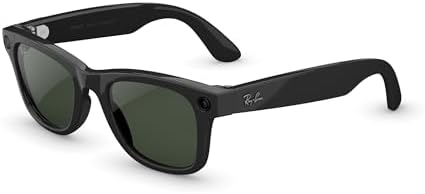 Ray-Ban Meta (Gen 2); Wayfarer; Shiny Black | Smart AI Glasses for Men; Women — 2X Battery Life — 3K Ultra HD Resolution and 12 MP Wide Camera; Audio; Video — Transitions® Graphite Green Lenses