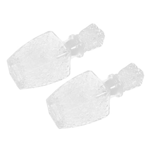 TOBBOMEY 2 piezas Botella de Vino de Vidrio Transparente y Grueso de Envase Portátil para Licor y Vino Diseño y Práctico para Uso Diario