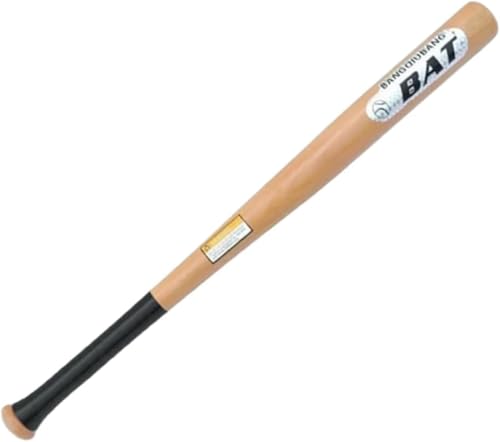 Bata de basebol de madeira maciça com cabo antiderrapante, 53,34 cm (21 polegadas) - treino com peso e jogos de bola - design ergonómico para adultos e jovens